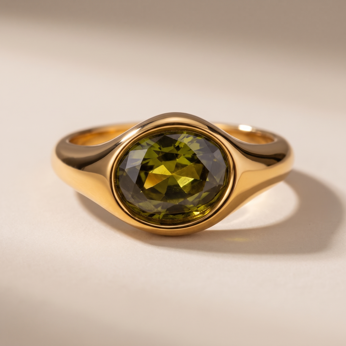Asea Fern Green Stone Ring — close-up detail