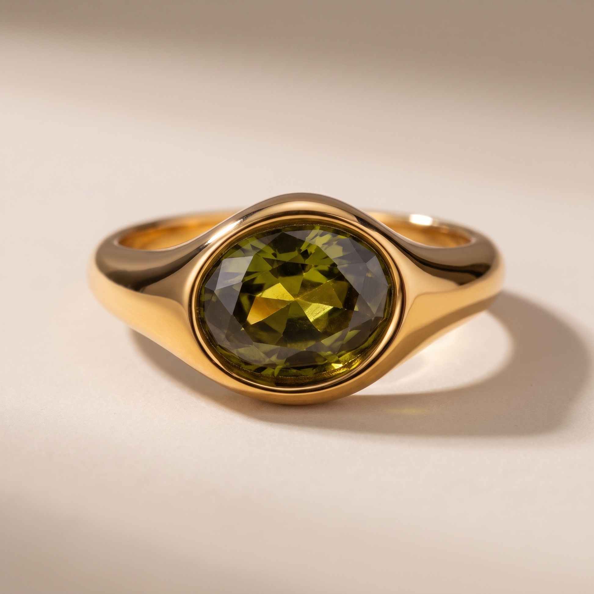 Asea Fern Green Stone Ring — close-up detail