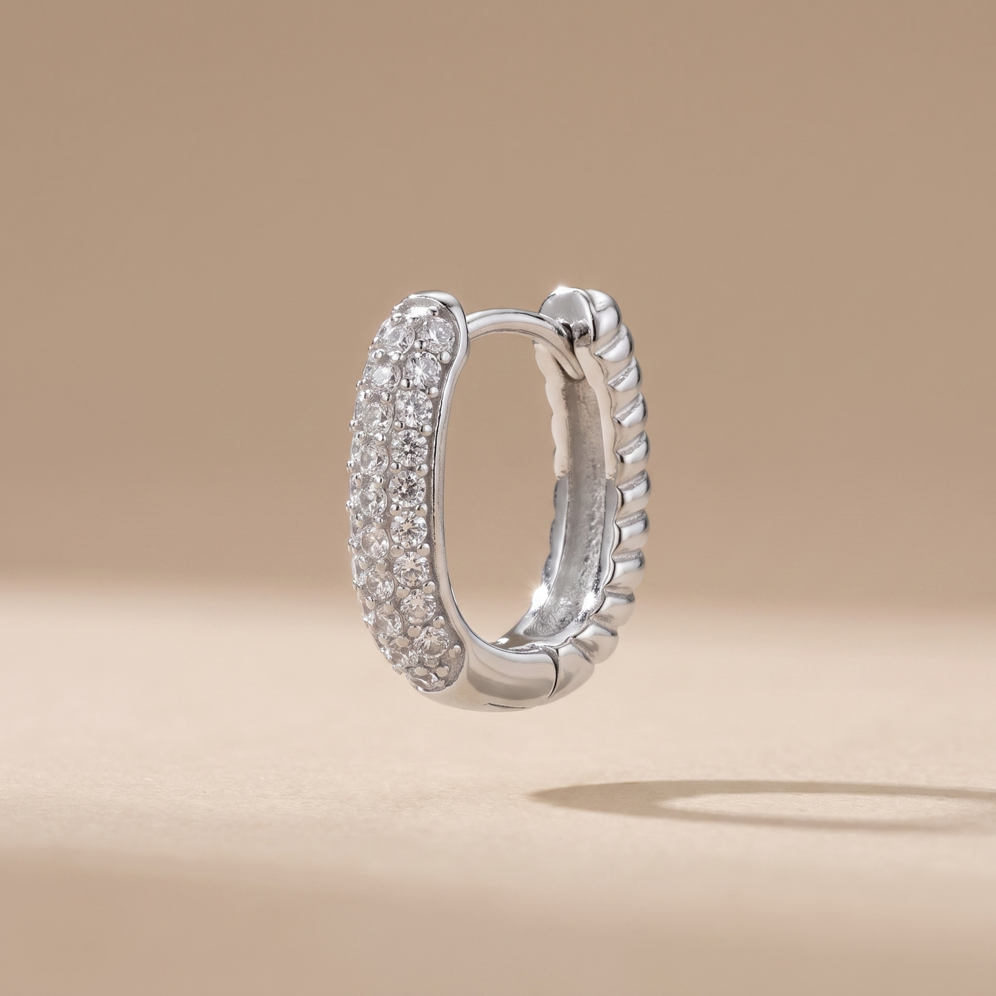 Asea Nevada Huggie Hoops — Silver color