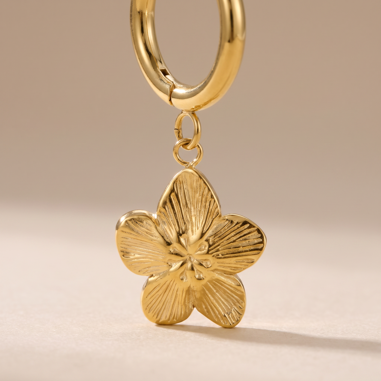 Asea Magnolia Hoop Earrings — close-up detail