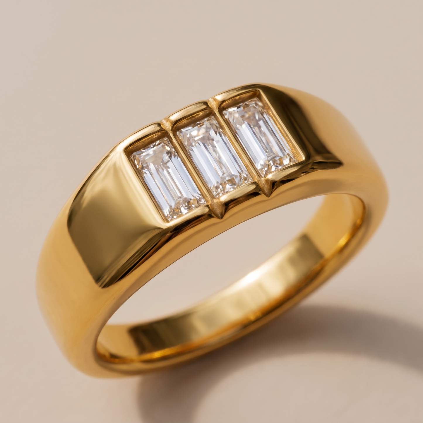 Asea Baguette-Cut Signet Ring — close-up detail