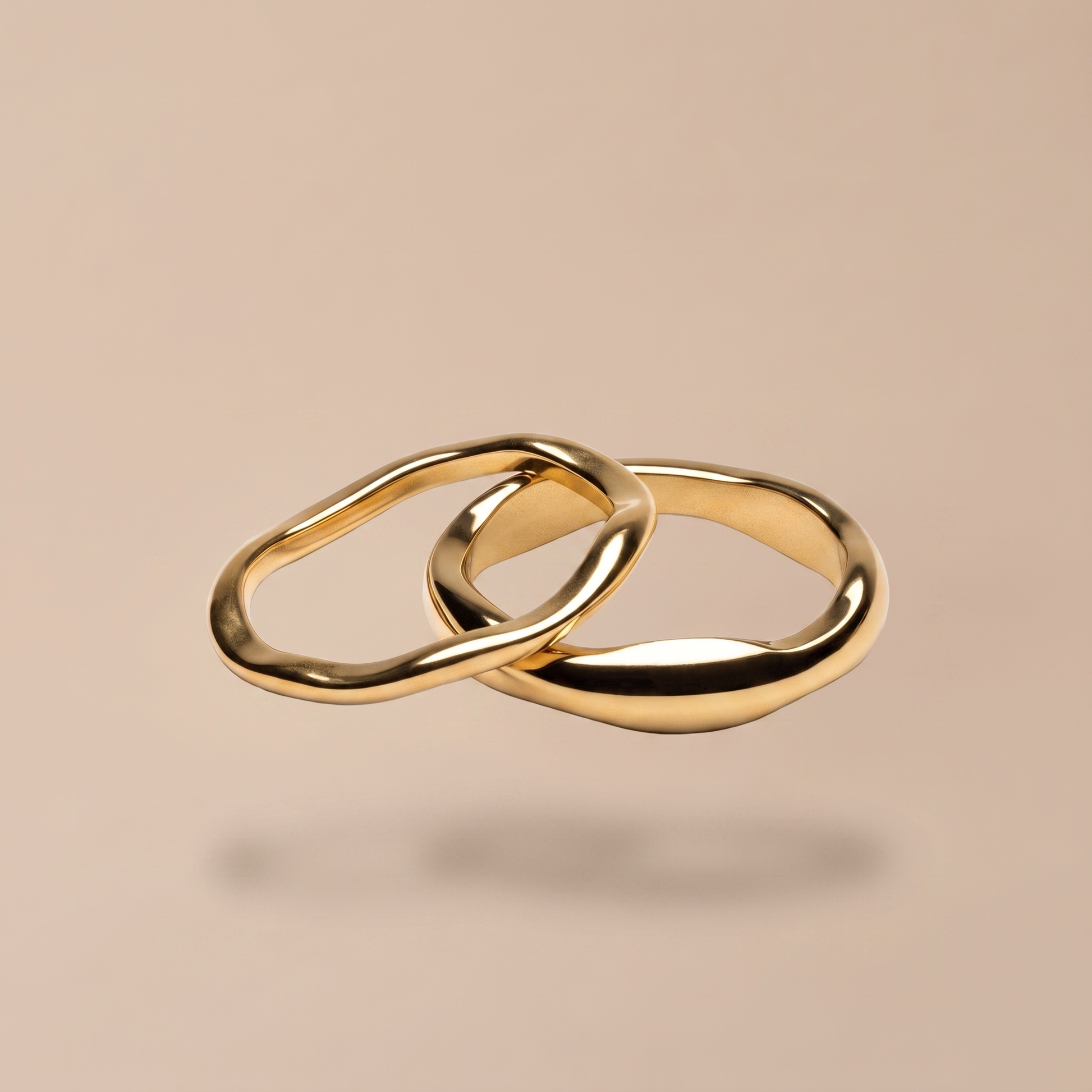Asea Twin Flame Stacking Ring Set — 14K Gold Color
