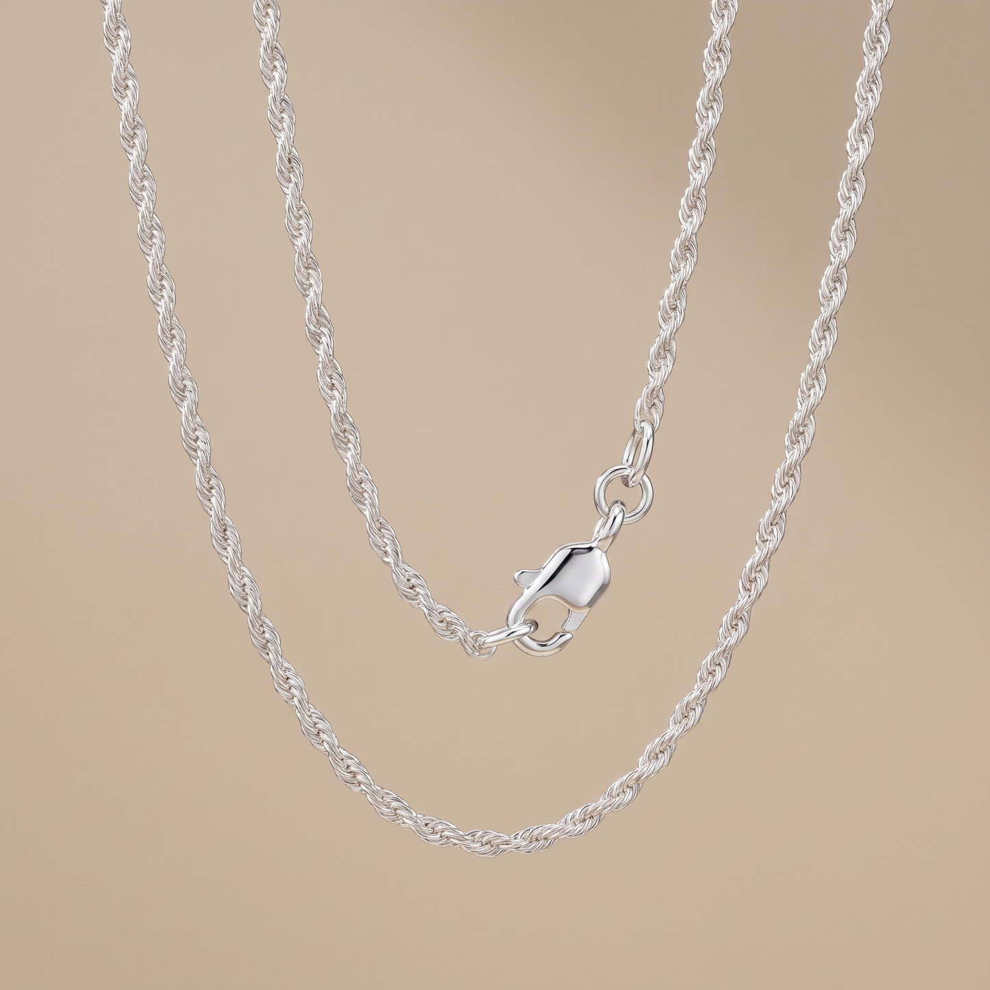 Asea Sagres Twisted Rope Necklace — Silver color