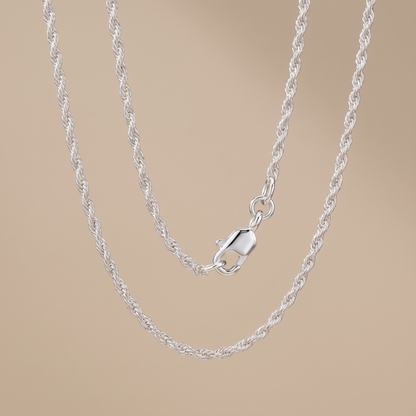 Asea Sagres Twisted Rope Necklace — Silver color