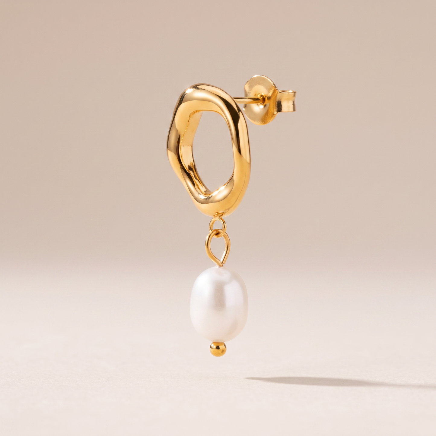 Asea Marlowe Pearl Hoop Earrings — front view