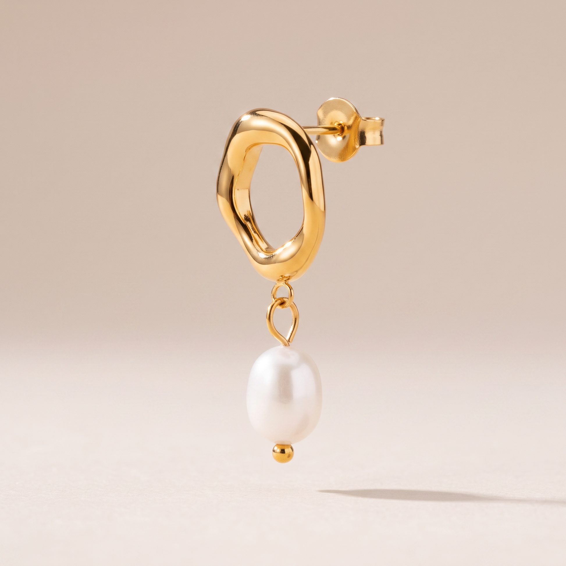 Asea Marlowe Pearl Hoop Earrings — front view