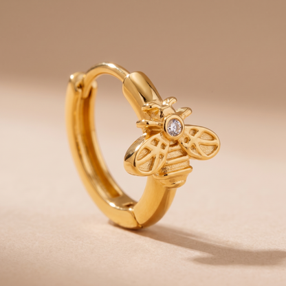 Asea Honeybee Huggie Earrings — close-up detail