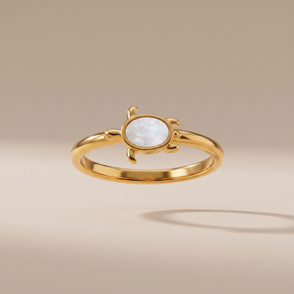 Asea Sea Turtle Pearl Ring — front view