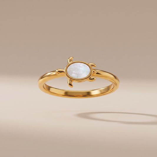 Asea Sea Turtle Pearl Ring — front view