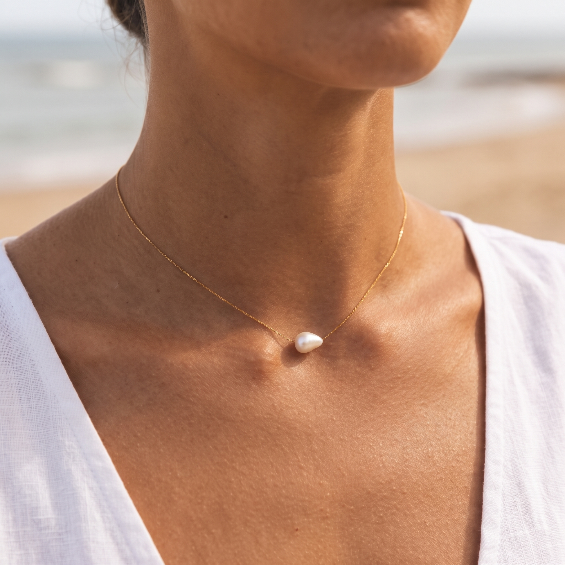 Asea Baroque Freshwater Pearl Choker — worn by model