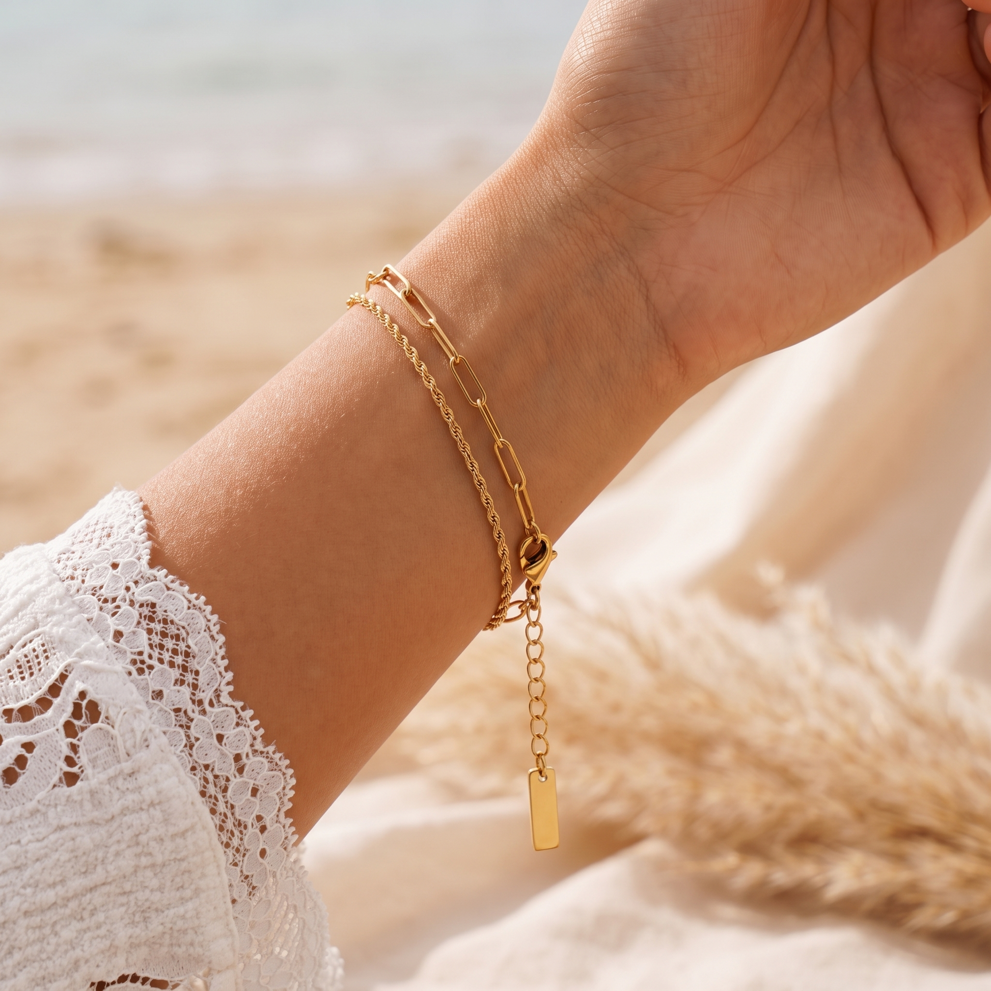 Asea Everyday Layered Chain Bracelet — worn by model