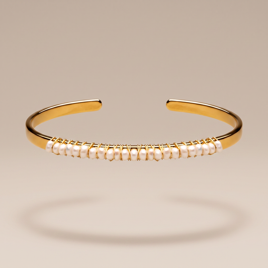 Asea Pearly Cuff Bracelet — front view
