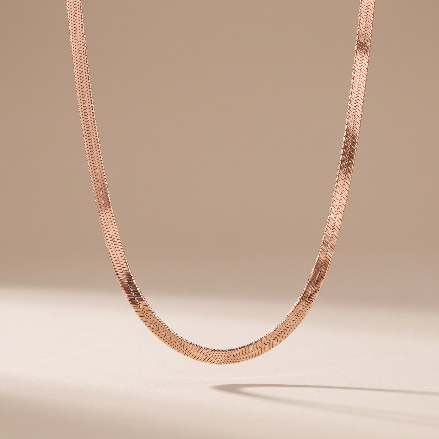 Asea Tarifa Herringbone Chain Choker — Rose Gold Color
