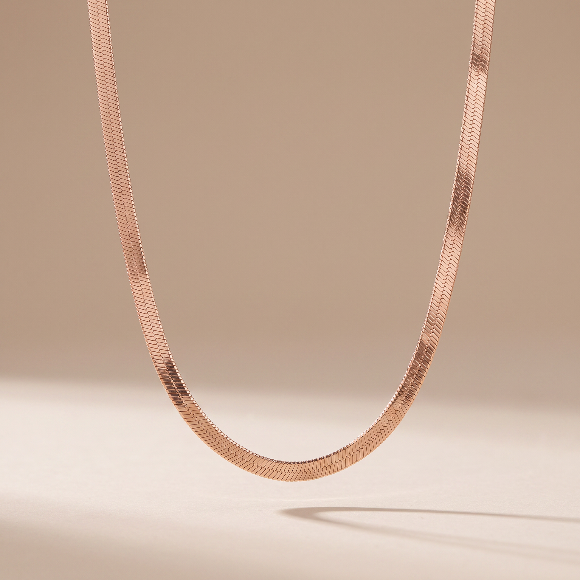 Asea Tarifa Herringbone Chain Choker — Rose Gold Color