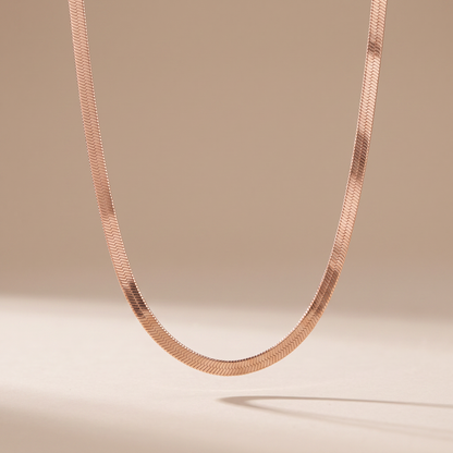 Asea Tarifa Herringbone Chain Choker — Rose Gold Color