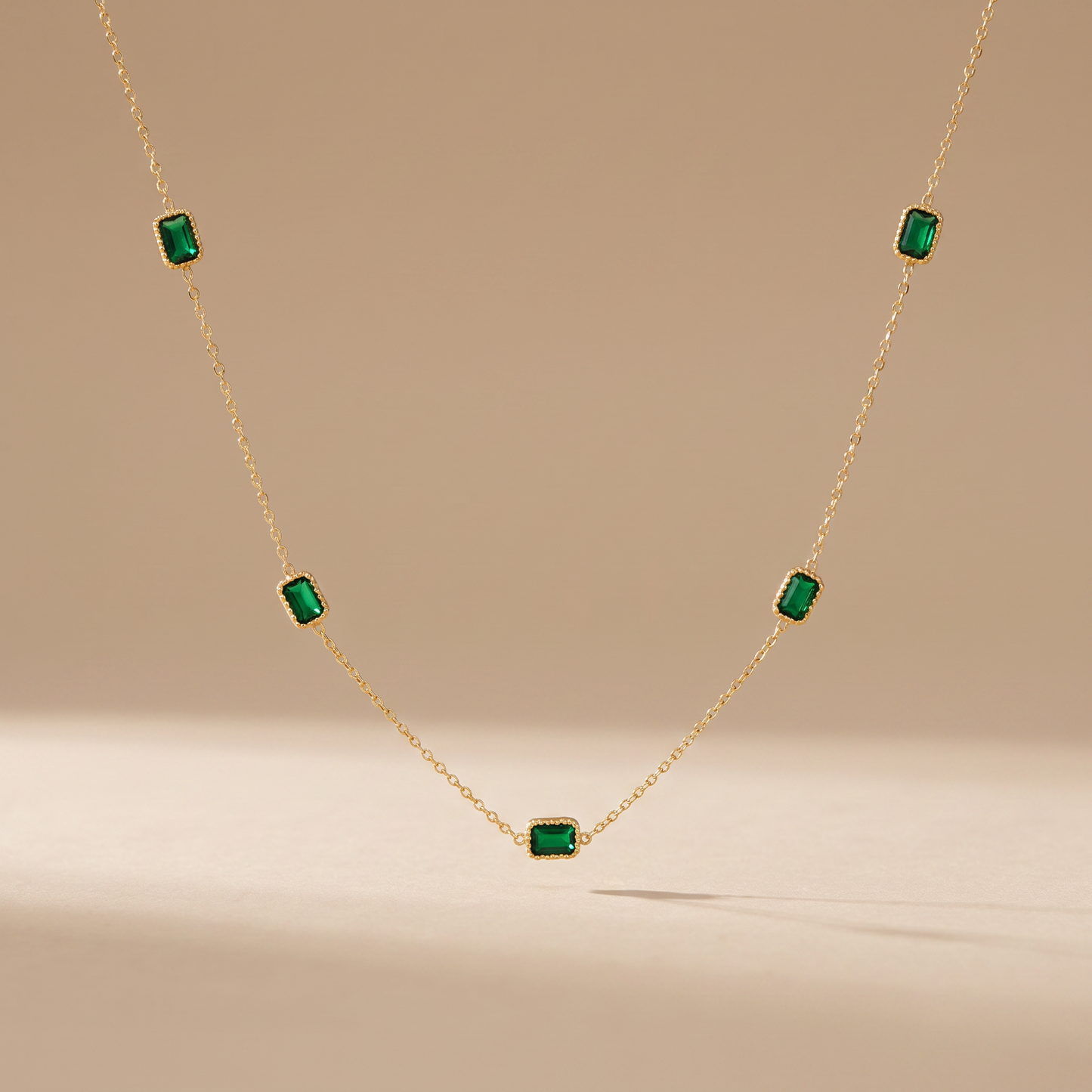 Asea Coron Green Stone Necklace — front view