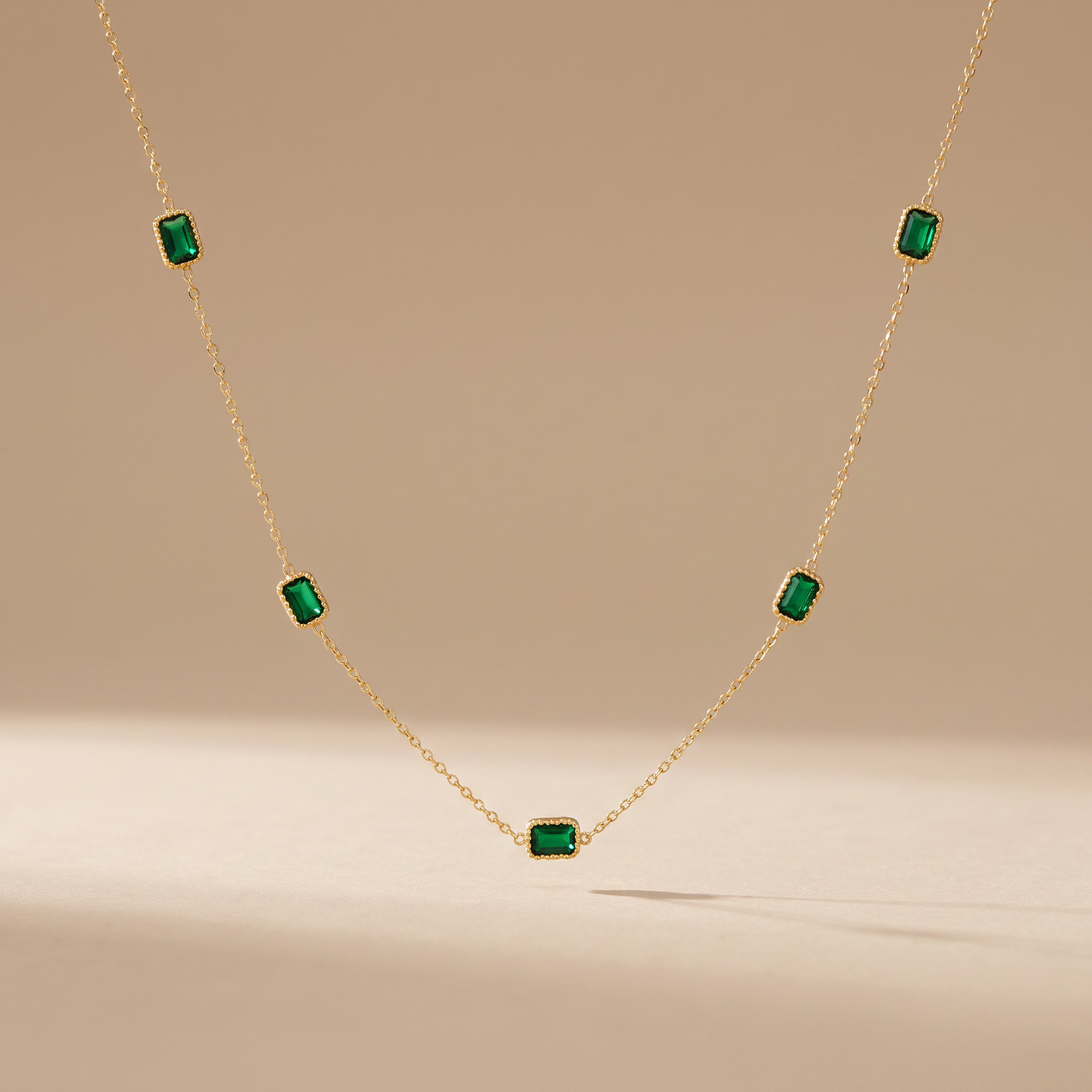 Asea Coron Green Stone Necklace — front view