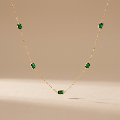 Asea Coron Green Stone Necklace — front view