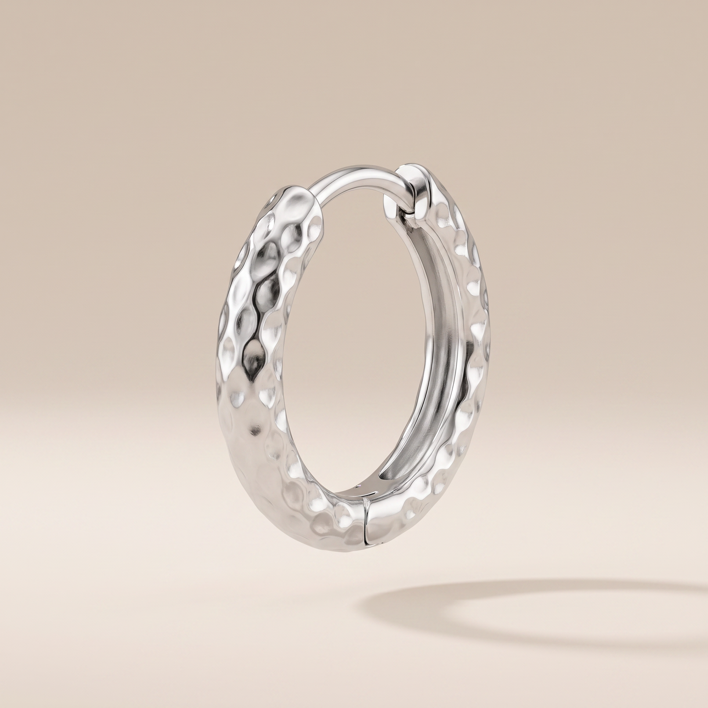 Asea Hammered Gold Hoops — Silver Color