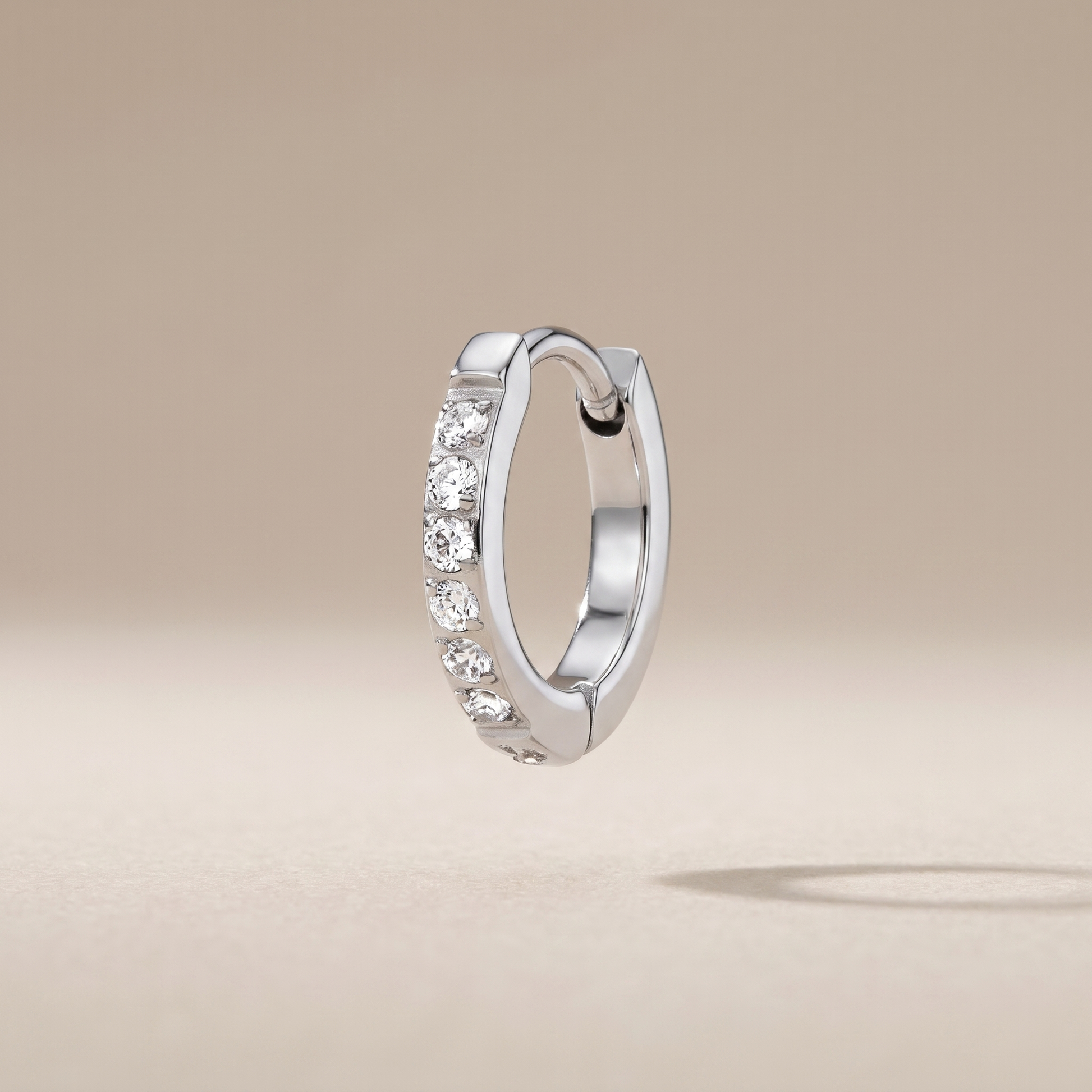 Asea Mini Zircon Gold Hoops — Silver Color