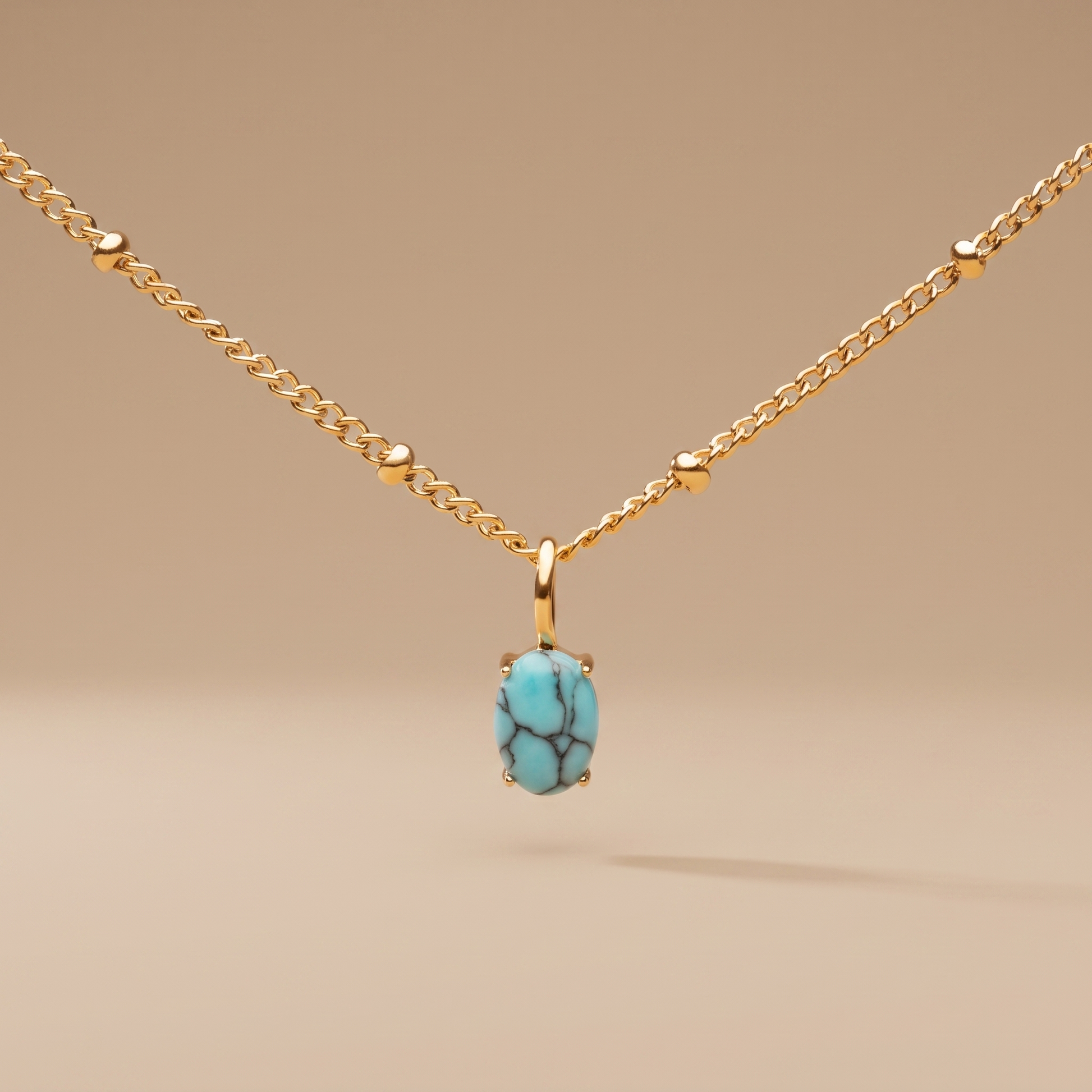Asea Turquoise Stone Necklace — front view