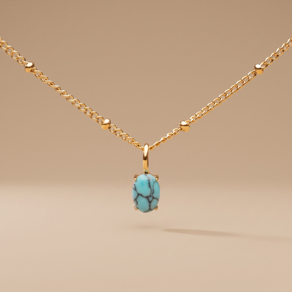 Asea Turquoise Stone Necklace — front view