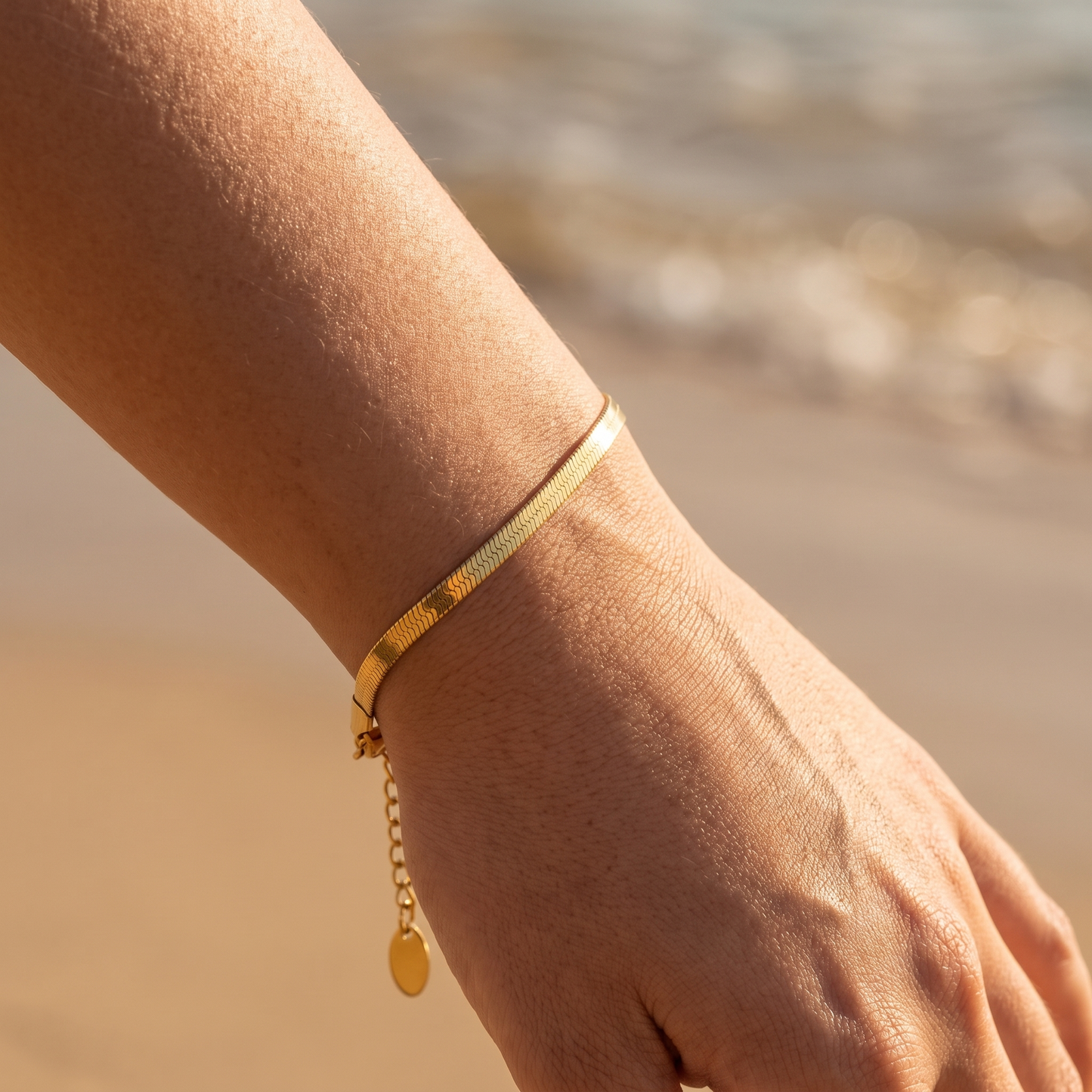 Asea Herringbone Jewellery Set — worn by model