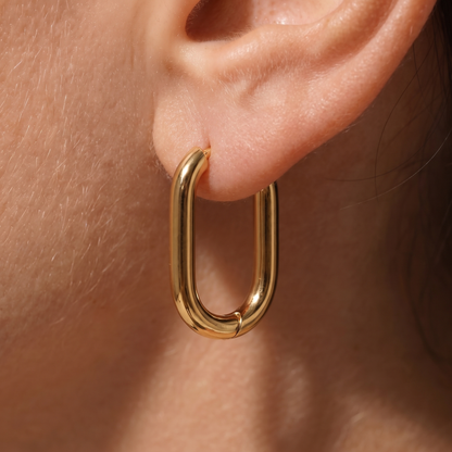 Asea Gold Oval Hoops — close-up detail