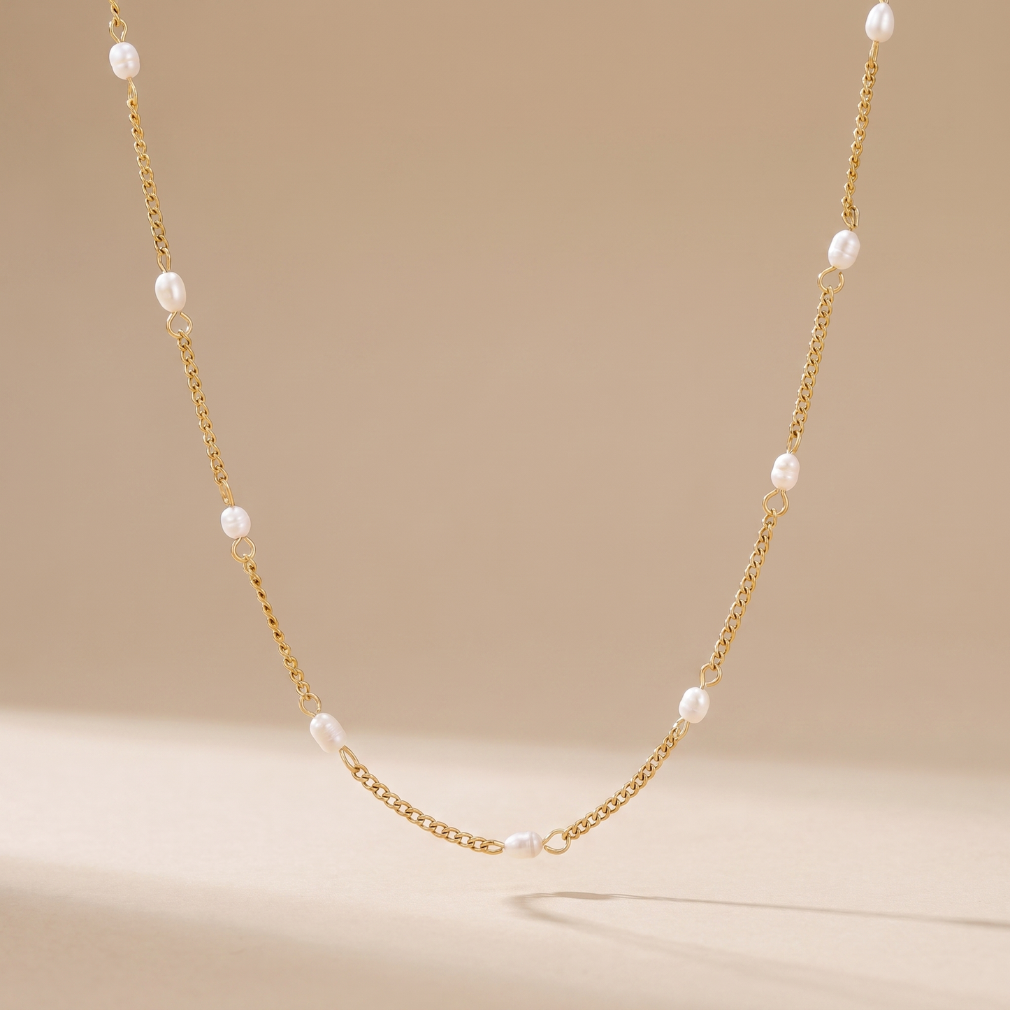 Asea Petite Gold Pearl Choker — front view