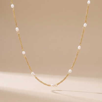 Asea Petite Gold Pearl Choker — front view
