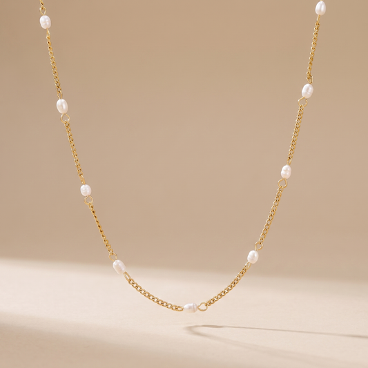 Asea Petite Gold Pearl Choker — front view