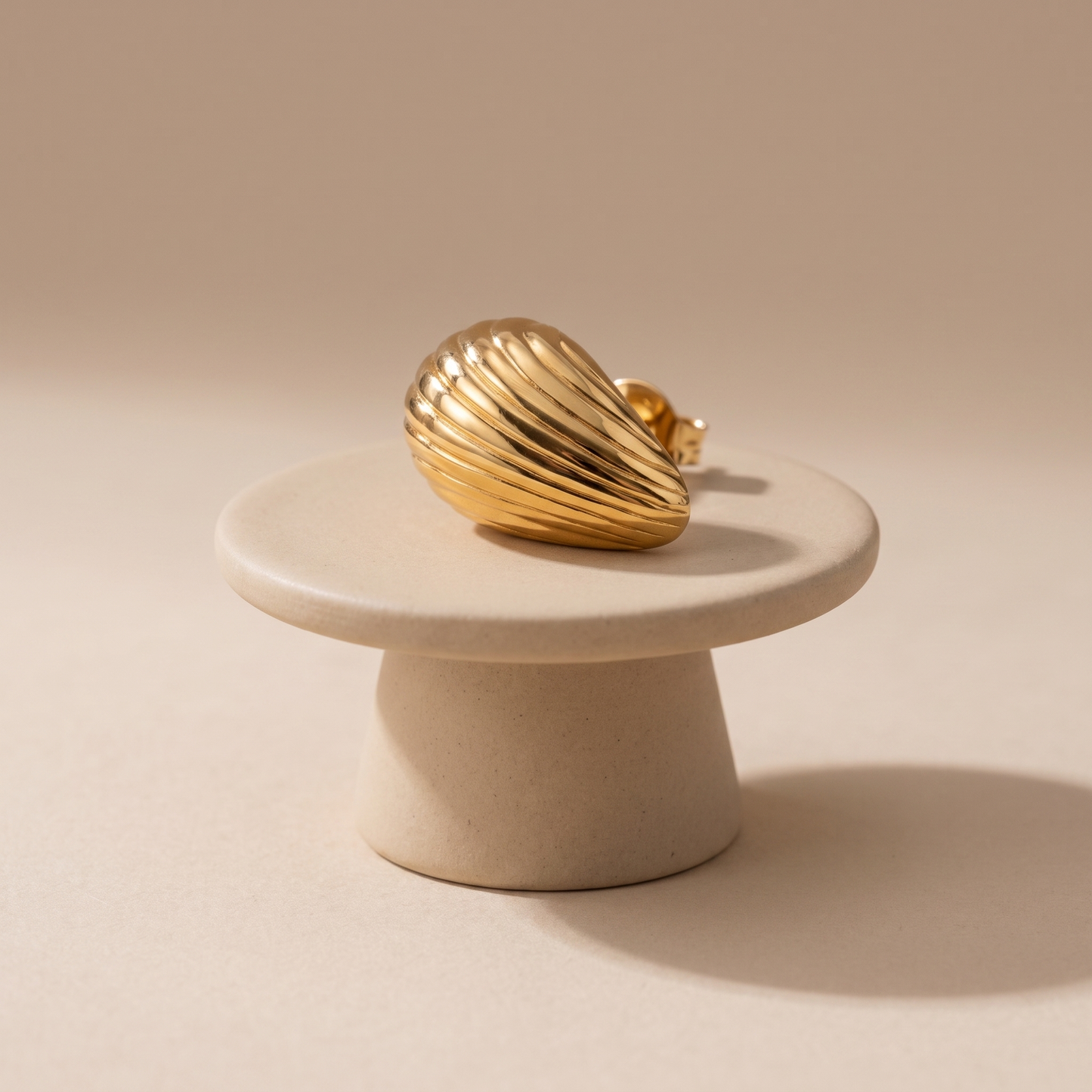 Asea Ridged Stud Earrings — angle