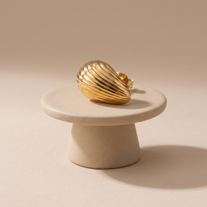 Asea Ridged Stud Earrings — angle