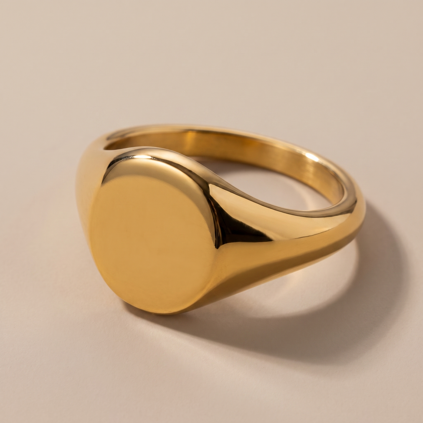 Asea Polished Oval Signet Ring — close-up detail