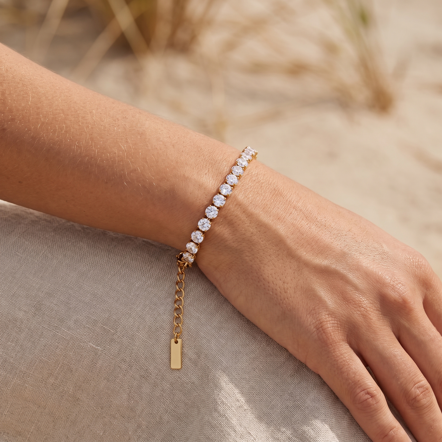 Asea Statement Tennis Bracelet — worn by model