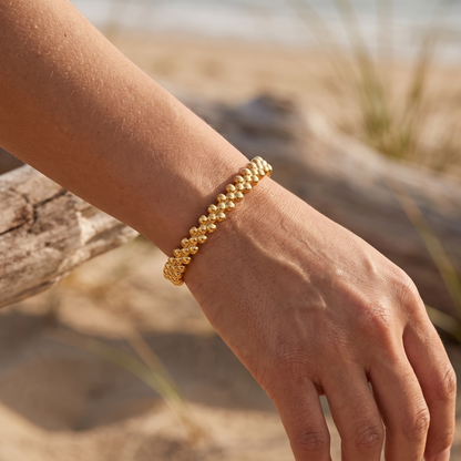 Asea Bloom Beaded Cuff — worn by model