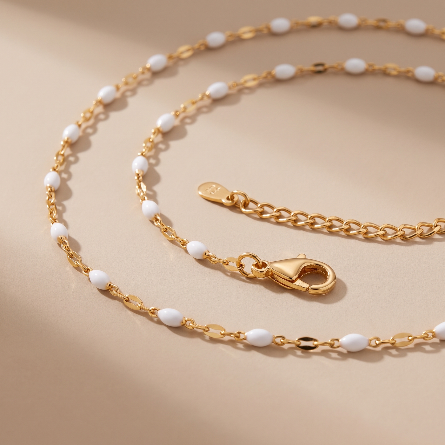 Asea Dainty White Enamel Choker — close-up detail