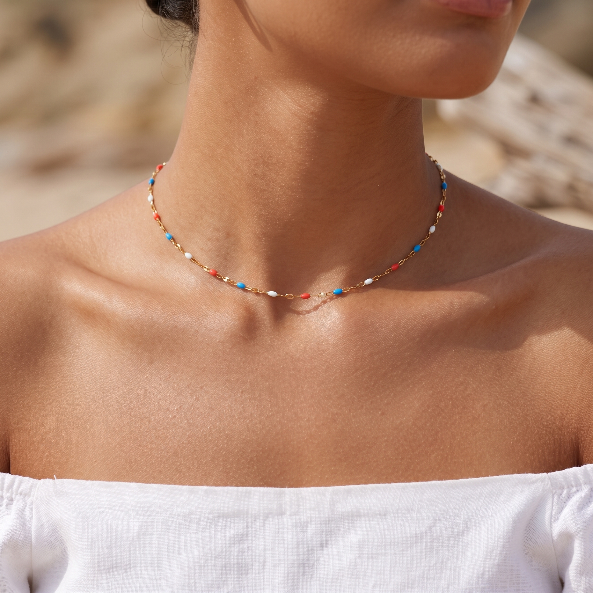 Asea Freedom Enamel Choker — worn by model