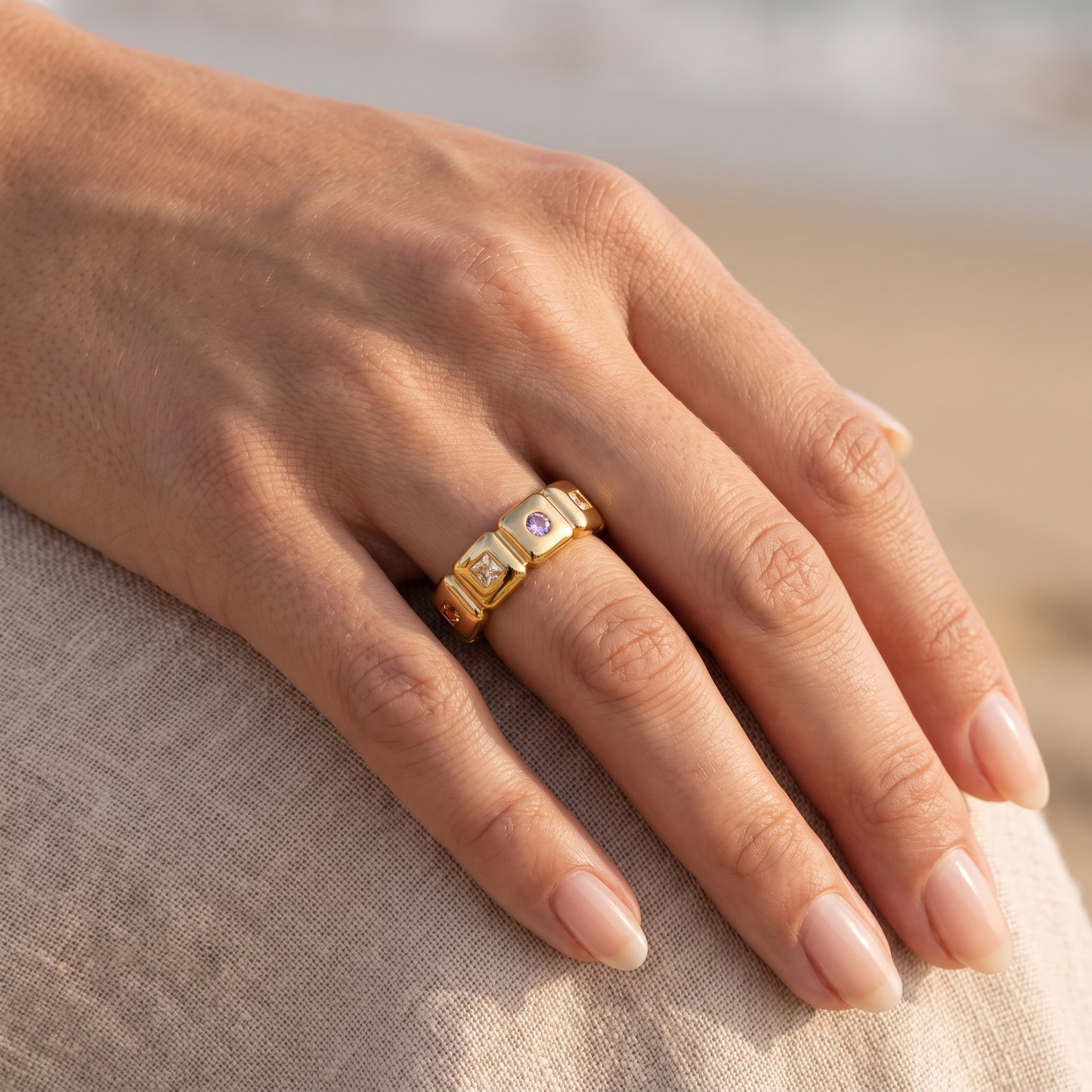 Asea Rainbow Stone Ring — worn by model