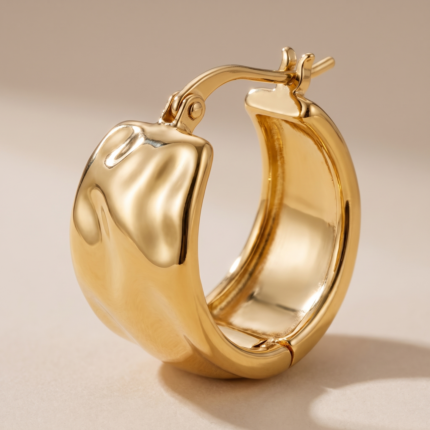 Asea Molten Flat Hoops — close-up detail