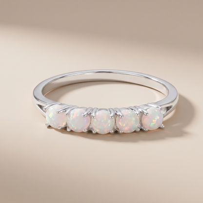 Asea Dainty Opal Band — Silver