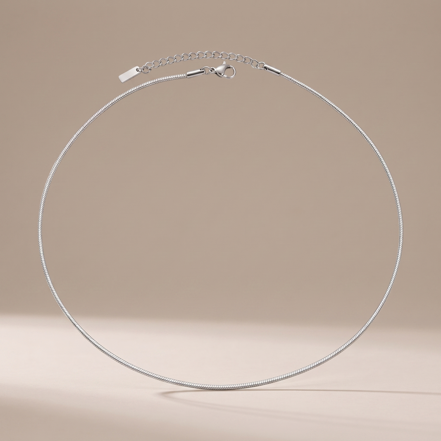 Asea Sleek Fine Chain Choker — Silver color