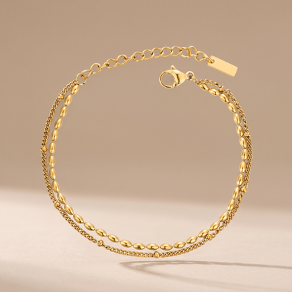 Asea Double Chain Pebble Bracelet — front view