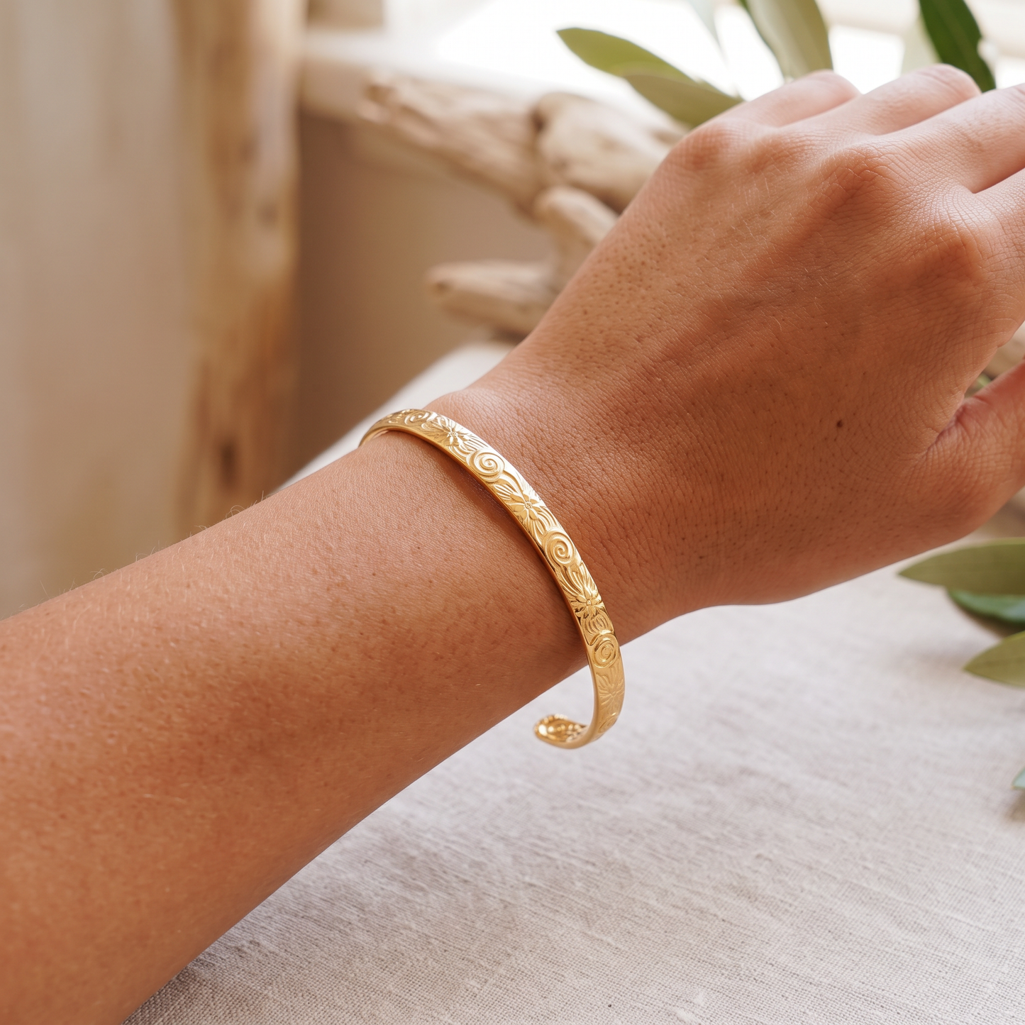 Asea Petal Bloom Cuff — worn by model