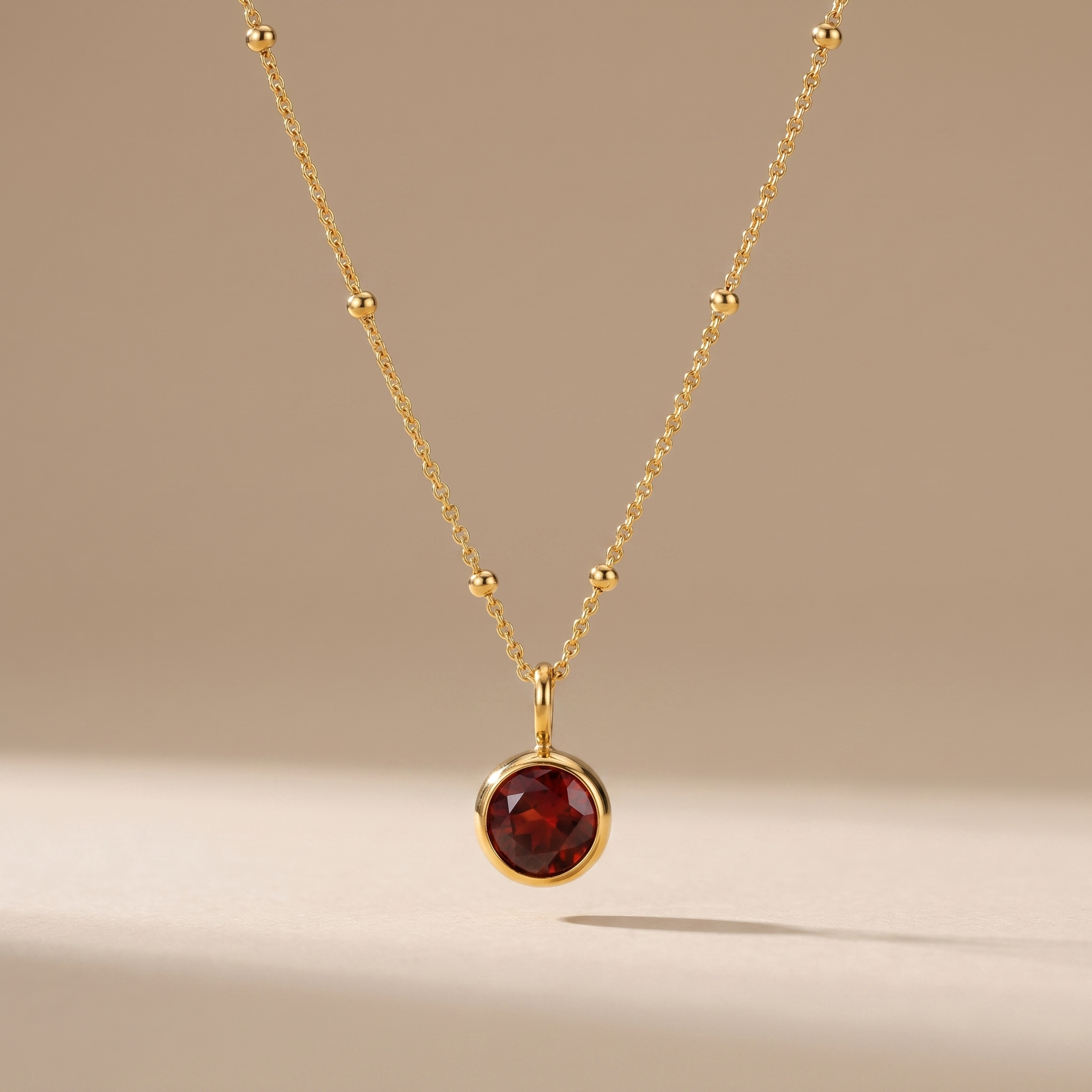 Asea Birthstone Pendant Necklace — front view