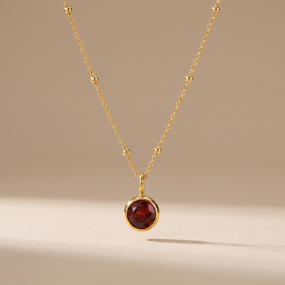 Asea Birthstone Pendant Necklace — front view
