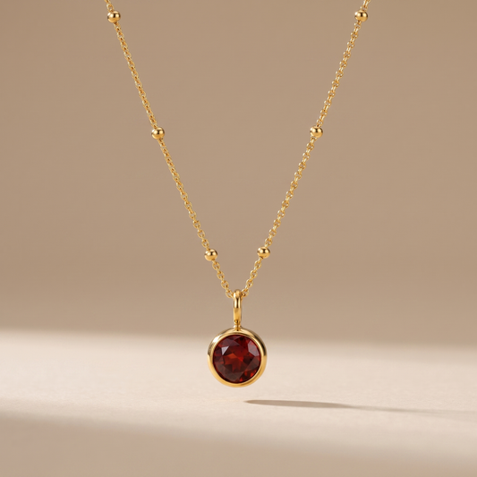 Asea Birthstone Pendant Necklace — front view