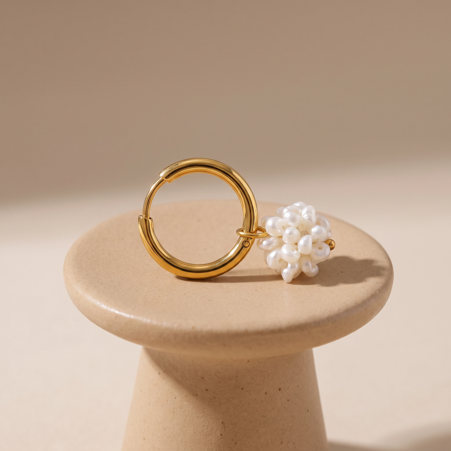 Asea Mini Pearl Hoops — angle