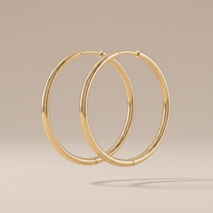 Asea Slim Gold Hoops — front view