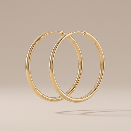 Asea Slim Gold Hoops — front view